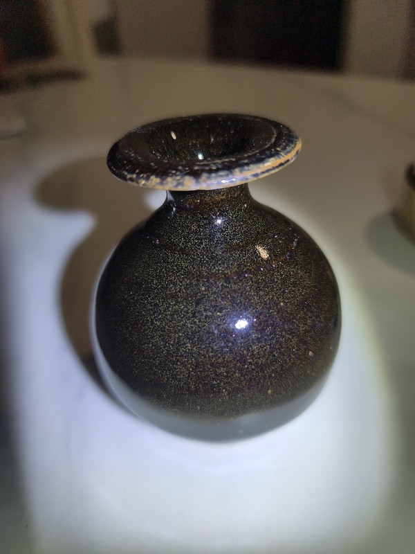 古玩轉賣茶葉沫釉撇口瓶拍賣，當前價格186元