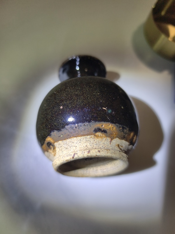 古玩陶瓷茶葉沫釉撇口瓶拍賣,當前價格1600元
