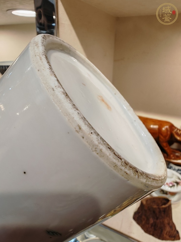 古玩陶瓷粉彩福祿壽喜人物故事紋帽筒真品鑒賞圖