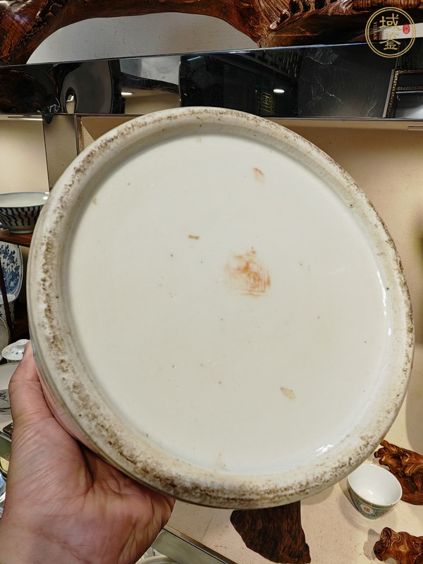 古玩陶瓷粉彩福祿壽喜人物故事紋帽筒真品鑒賞圖