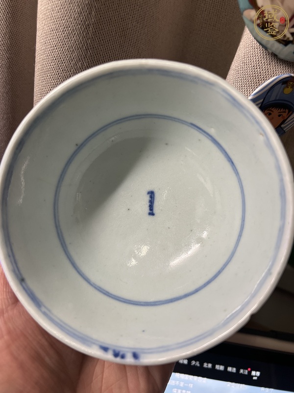 古玩陶瓷青花壽字紋茶碗真品鑒賞圖