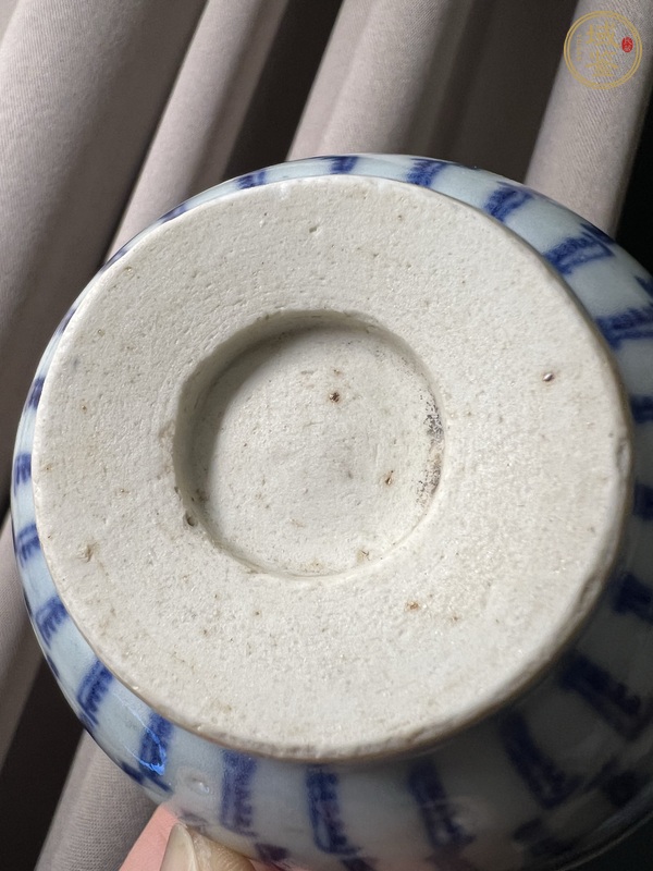 古玩陶瓷青花壽字紋茶碗真品鑒賞圖