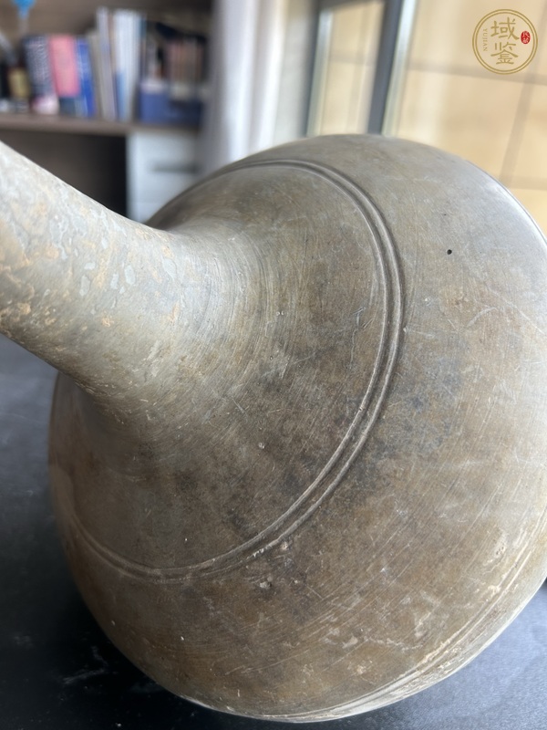 古玩陶瓷弦紋長頸蒜頭瓶真品鑒賞圖