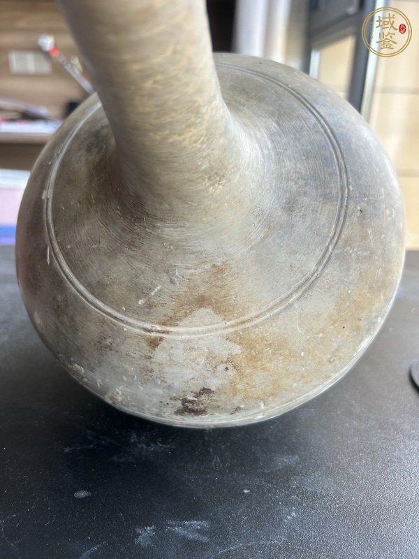 古玩陶瓷弦紋長頸蒜頭瓶真品鑒賞圖