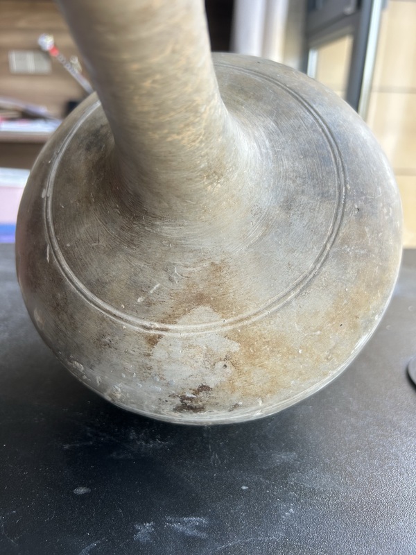 古玩陶瓷漢代弦紋長頸蒜頭瓶（長頸蒜頭）拍賣，當(dāng)前價(jià)格296元