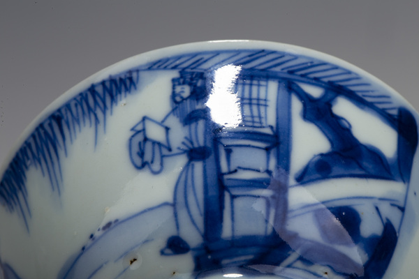 古玩陶瓷清康熙·青花鳳儀亭故事圖杯拍賣,當前價格1164元