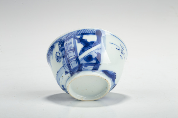 古玩陶瓷清康熙·青花鳳儀亭故事圖杯拍賣,當前價格1164元