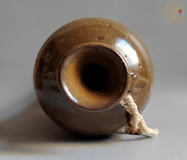 古玩陶瓷茶葉末釉雙系瓶真品鑒賞圖