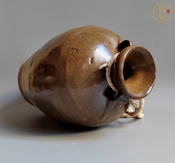 古玩陶瓷茶葉末釉雙系瓶真品鑒賞圖