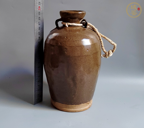 古玩陶瓷茶葉末釉雙系瓶真品鑒賞圖