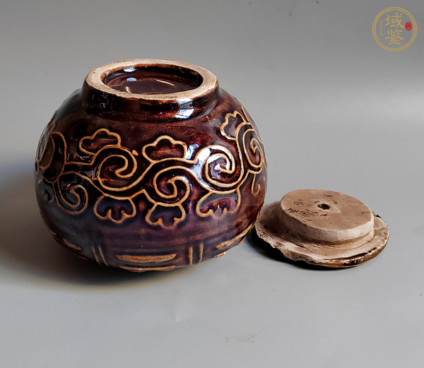 古玩陶瓷褐釉茶葉罐真品鑒賞圖