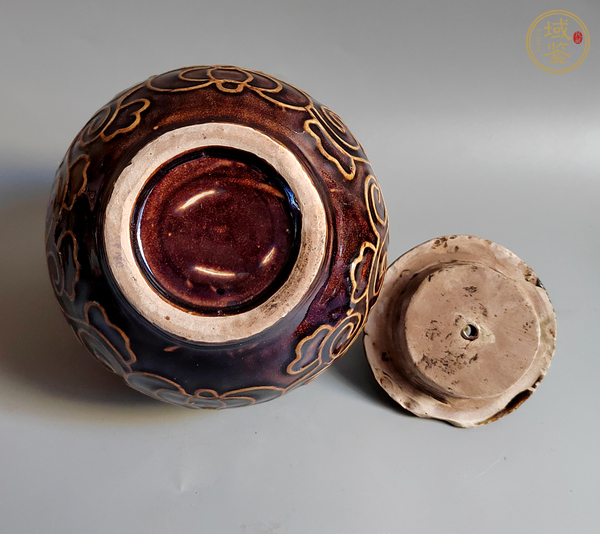 古玩陶瓷褐釉茶葉罐真品鑒賞圖