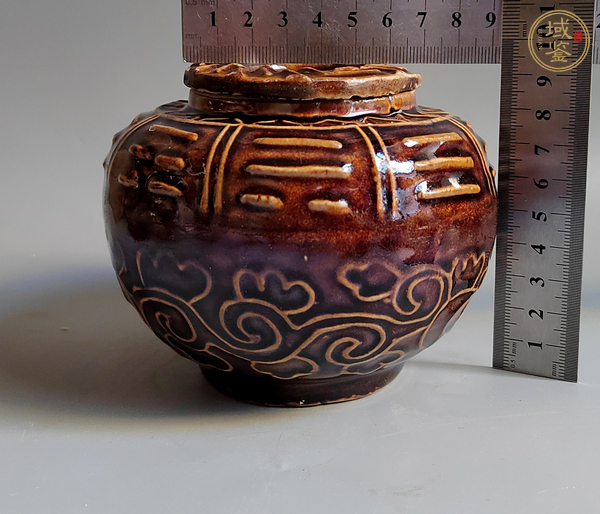 古玩陶瓷褐釉茶葉罐真品鑒賞圖