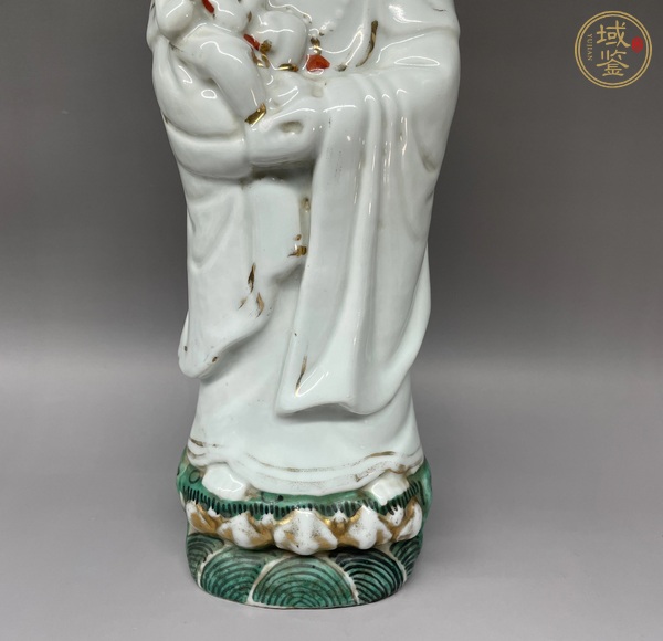 古玩陶瓷白釉瓷塑觀音像真品鑒賞圖