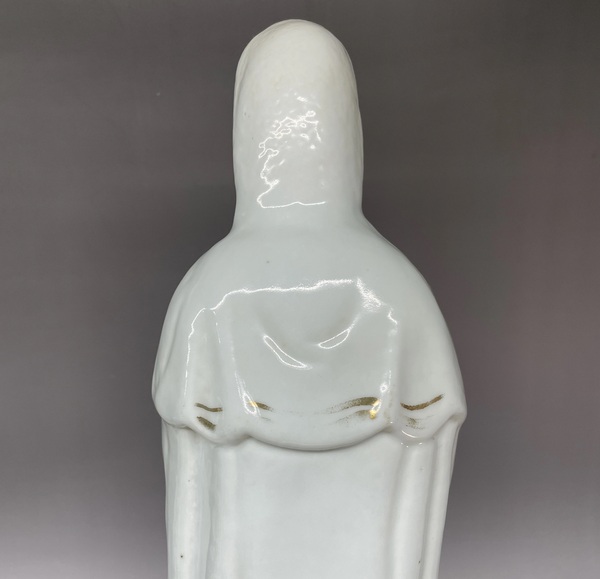 古玩陶瓷白釉粉彩送子大觀音拍賣，當前價格4500元