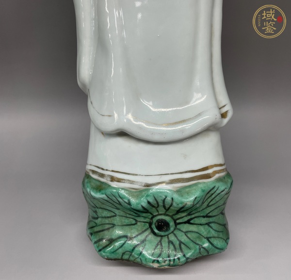 古玩陶瓷白釉瓷塑觀音像真品鑒賞圖