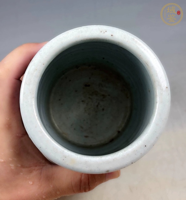 古玩陶瓷青花雞紋筆筒真品鑒賞圖