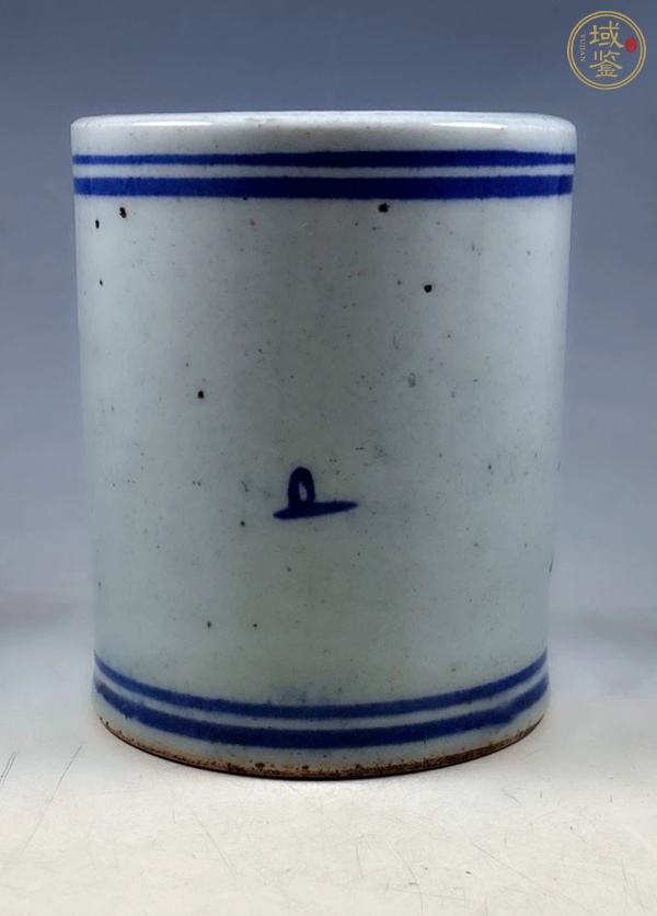 古玩陶瓷青花雞紋筆筒真品鑒賞圖