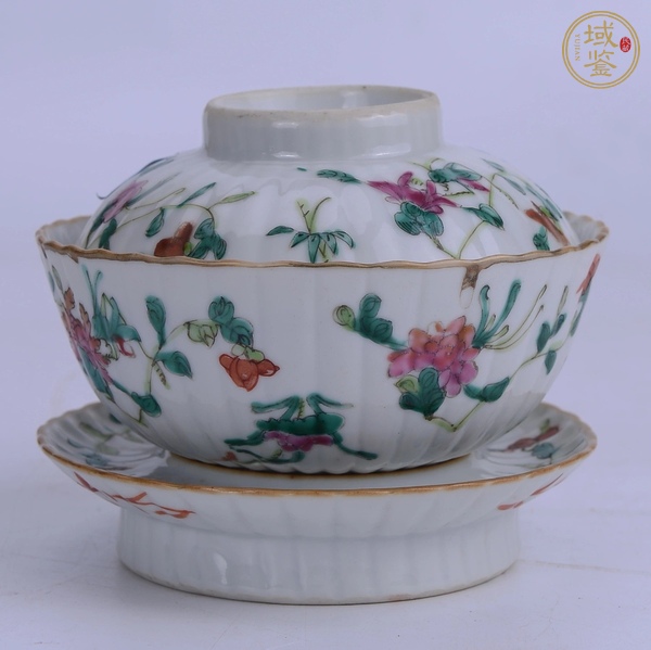 古玩陶瓷粉彩三才蓋碗真品鑒賞圖