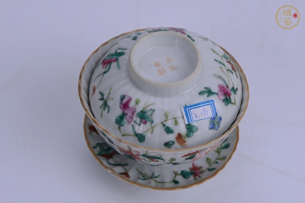 古玩陶瓷粉彩三才蓋碗真品鑒賞圖