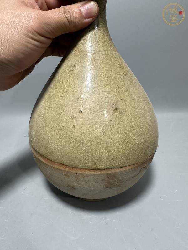 古玩陶瓷青釉盤口瓶真品鑒賞圖