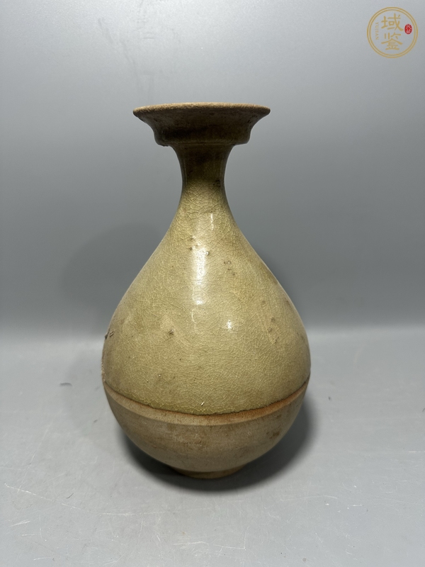 古玩陶瓷青釉盤口瓶真品鑒賞圖
