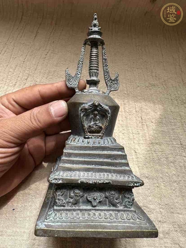 古玩雜項銅佛塔真品鑒賞圖