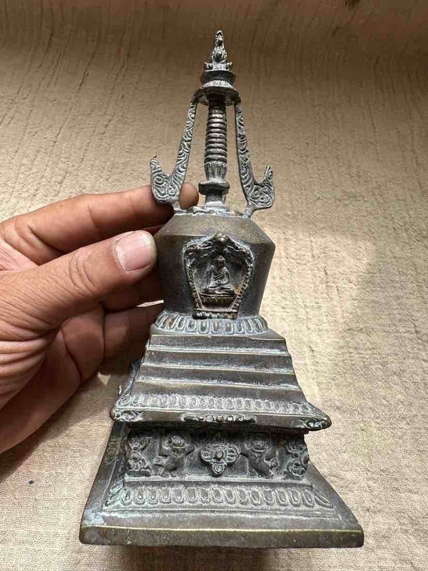 古玩雜項(xiàng)銅佛塔拍賣，當(dāng)前價(jià)格3600元
