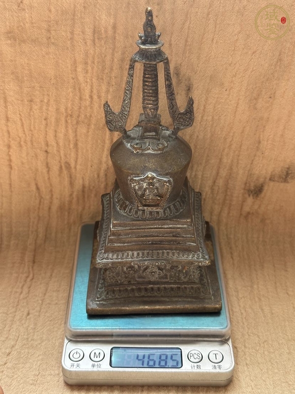 古玩雜項銅佛塔真品鑒賞圖