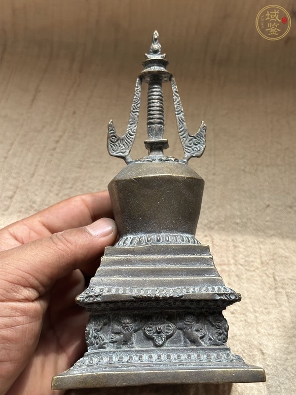 古玩雜項銅佛塔真品鑒賞圖