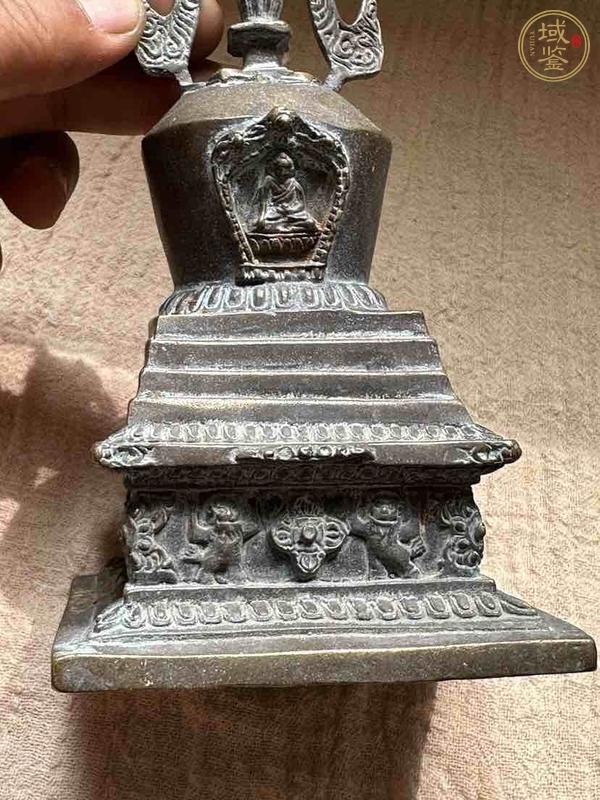 古玩雜項銅佛塔真品鑒賞圖