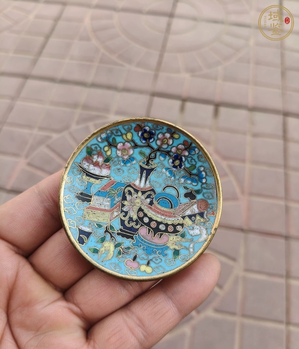 古玩銅器景泰藍小碟真品鑒賞圖