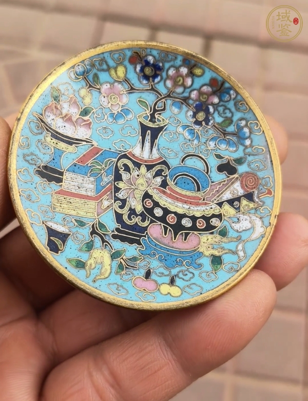 古玩銅器景泰藍小碟真品鑒賞圖