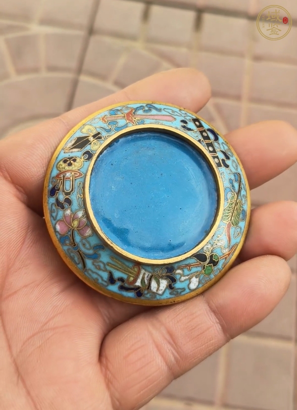 古玩銅器景泰藍小碟真品鑒賞圖
