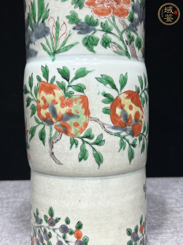 古玩陶瓷花鳥(niǎo)紋五彩花觚真品鑒賞圖