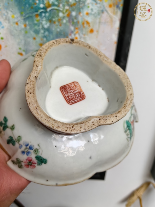 古玩陶瓷同治細(xì)路粉彩供盤真品鑒賞圖