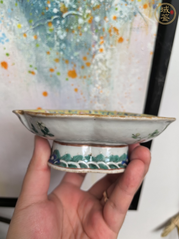 古玩陶瓷同治細(xì)路粉彩供盤真品鑒賞圖