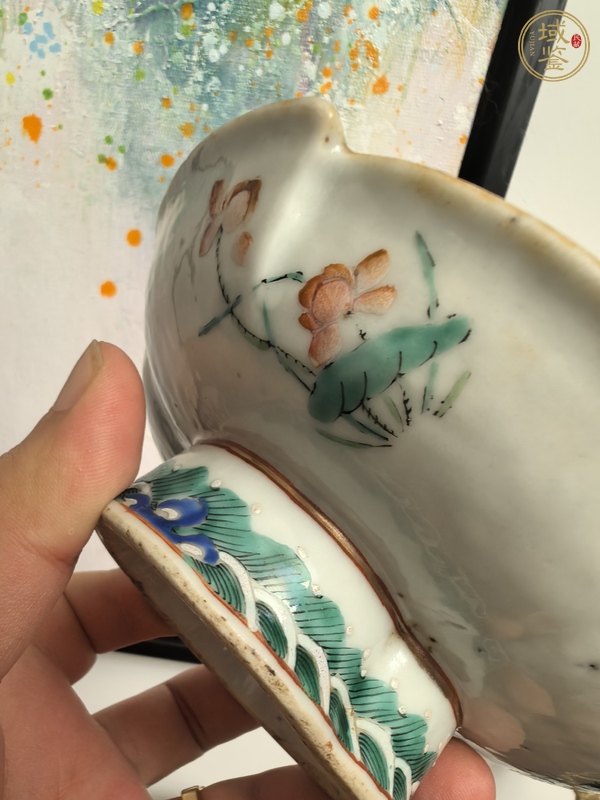 古玩陶瓷同治細(xì)路粉彩供盤真品鑒賞圖