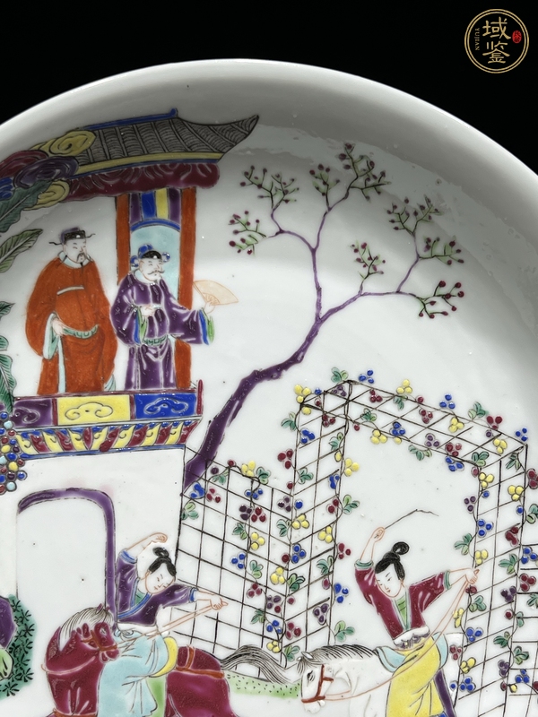 古玩陶瓷粉彩人物故事紋盤(pán)真品鑒賞圖