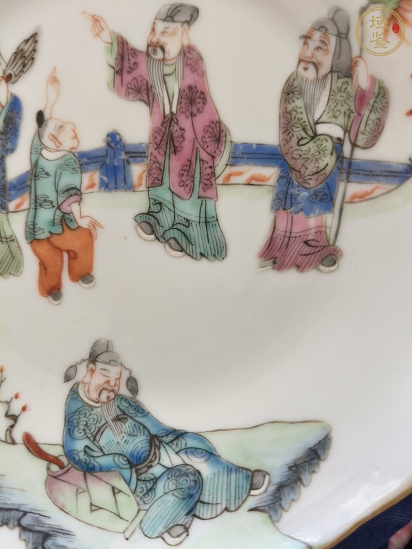 古玩陶瓷清同治 粉彩四愛(ài)圖花口盤(pán)真品鑒賞圖