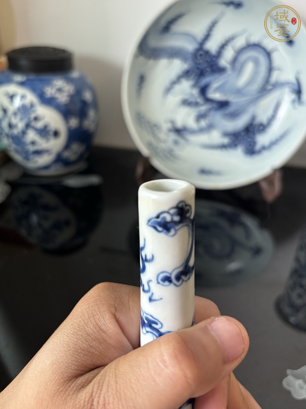 古玩陶瓷龍紋青花錐把瓶真品鑒賞圖