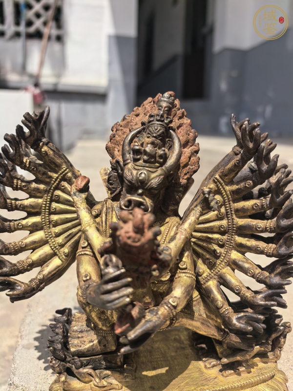古玩銅器銅鎏金大威德金剛真品鑒賞圖
