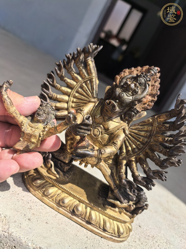 古玩銅器銅鎏金大威德金剛真品鑒賞圖