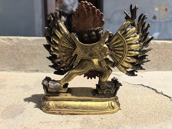 古玩銅器銅鎏金大威德金剛真品鑒賞圖