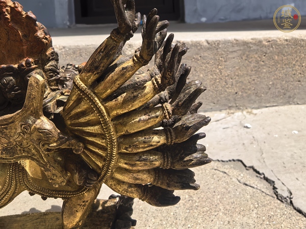 古玩銅器銅鎏金大威德金剛真品鑒賞圖