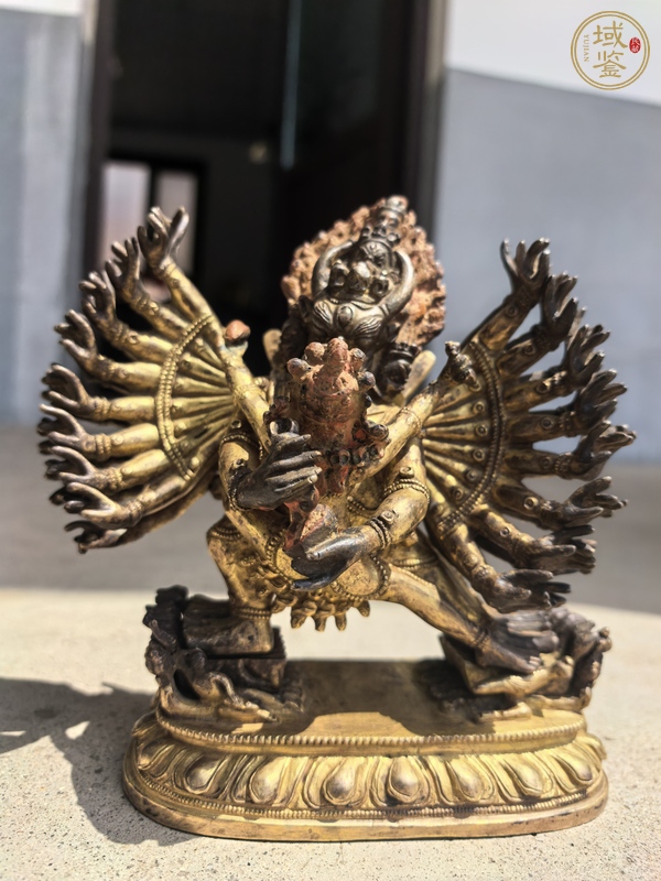 古玩銅器銅鎏金大威德金剛真品鑒賞圖