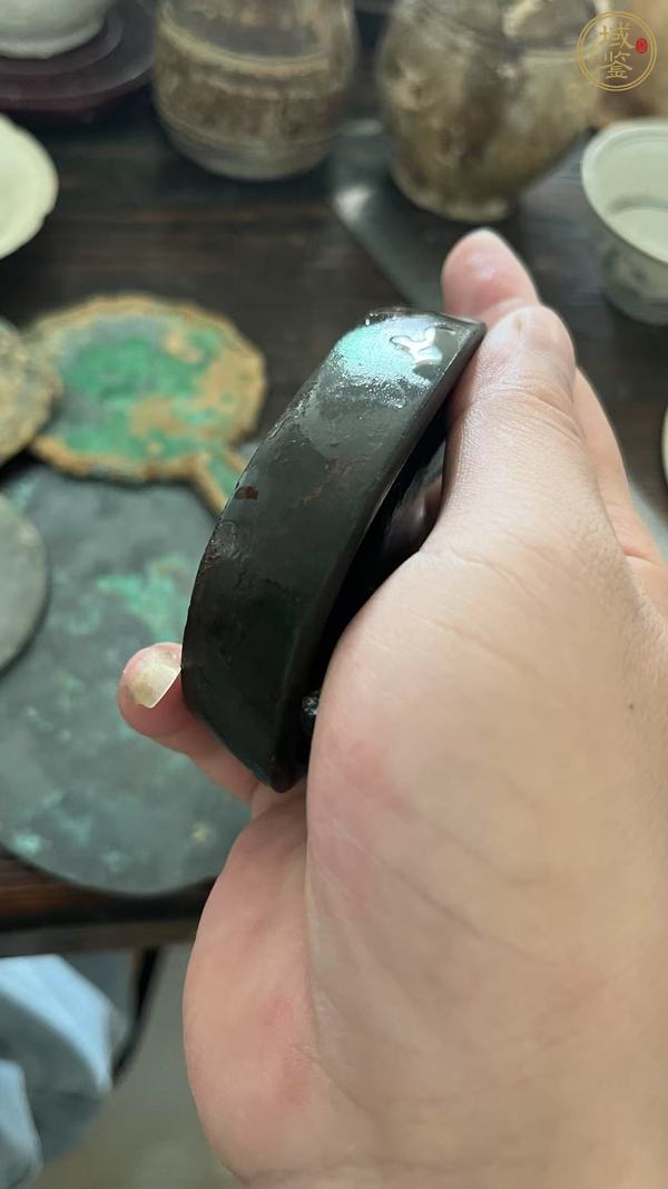 古玩雜項馬蹄形石硯真品鑒賞圖