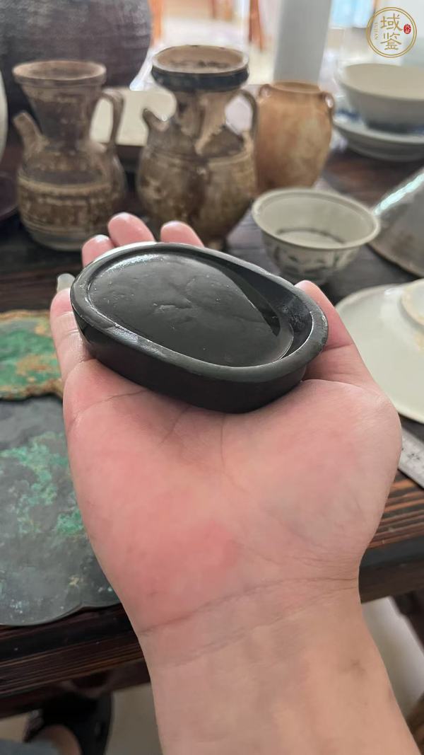 古玩雜項馬蹄形石硯真品鑒賞圖