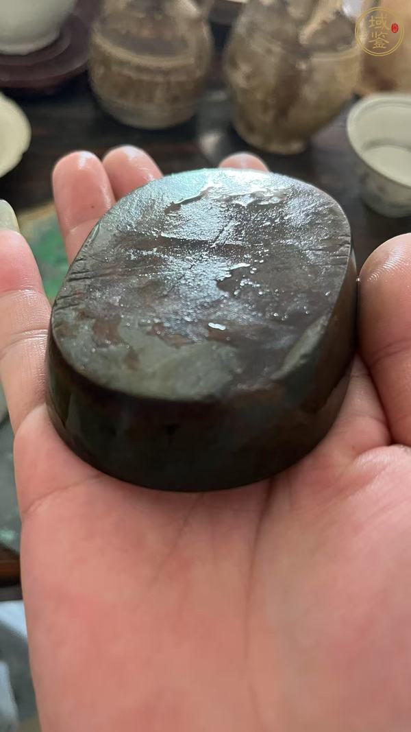 古玩雜項馬蹄形石硯真品鑒賞圖