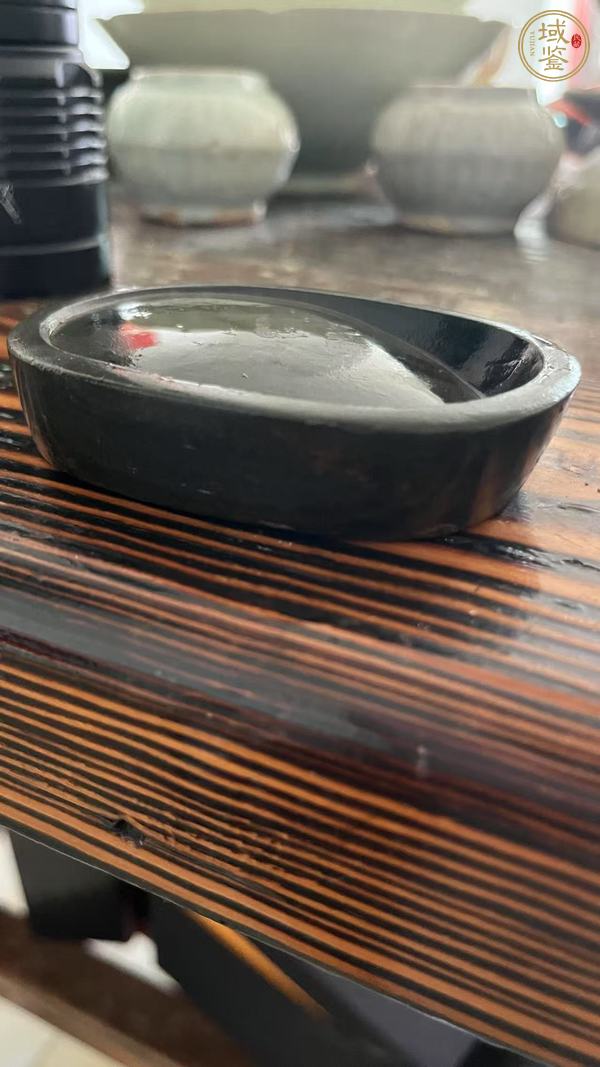 古玩雜項馬蹄形石硯真品鑒賞圖